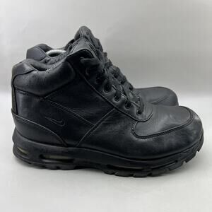 Nike ACG Air Max Goadome Boots Men Size 10.5 Black Leather Trail Hike Sneakers